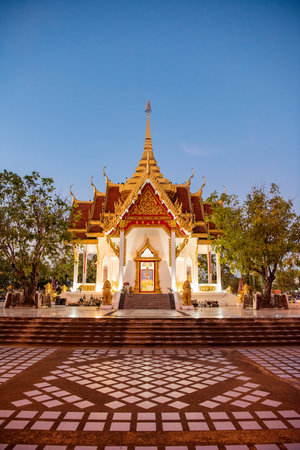 the City Pillar Shrine in city Udon Ratchathani and Province Ubon Ratchathani in Thailand. Thailand, Ubon Ratchathani, November, 22, 2023のeditorial素材