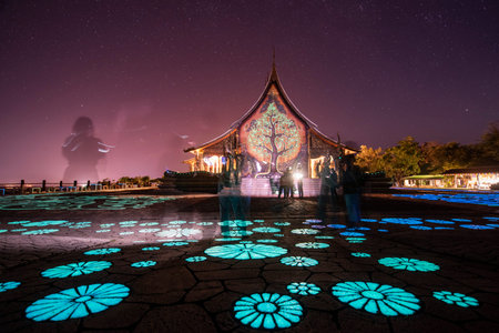 Wat Sirindhorn Wararam Phu Prao Temple near the Town of Khong Chiam in Province of Ubon Ratchathani in Thailand. Thailand, Ubon Ratchathani, November, 30, 2023のeditorial素材
