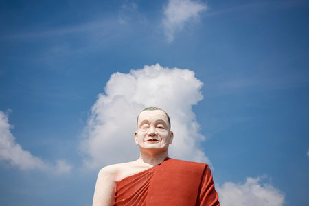 the Wat Udom Mongkol near city Mueang Chachoengsao City in Province of Chachoengsao in Thailand. Thailand, Chachoengsao, November, 3, 2023のeditorial素材