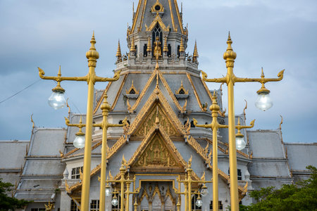 the Wat Sothon Wararam Worawihan in city Mueang Chachoengsao City in Province of Chachoengsao in Thailand. Thailand, Chachoengsao, November, 3, 2023のeditorial素材
