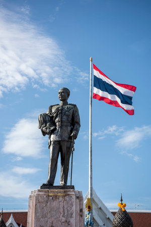 King Rama V Monument at Chonburi Provincial Hall in city center of Mueang Chonburi City in Province...
