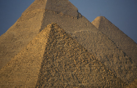 The pyramids of Giza near the city of Cairo at the capital of Egypt in north Africa. Egypt, Cairo,...
