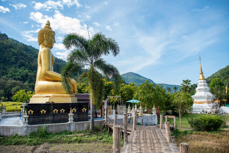 Buddha of Wat Na Khu Ha of Ban Nakhuha Village near City of Phrae and Province of Phrae in North...