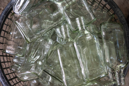 Bottles of Rice Spirits at Factory Ban Kruathong in Sa-iap Village in Province of Phrae in North Thailand. Thailand, Phrae, November, 25, 2024.のeditorial素材