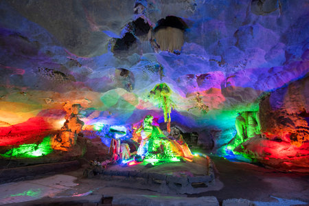 Tham Pha Nang Khoi or Cave of Colored Lights in the Province of Phrae in North Thailand. Thailand,...