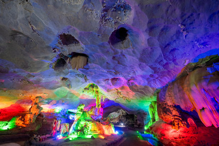 Tham Pha Nang Khoi or Cave of Colored Lights in the Province of Phrae in North Thailand. Thailand, Phrae, November, 22, 2024.のeditorial素材