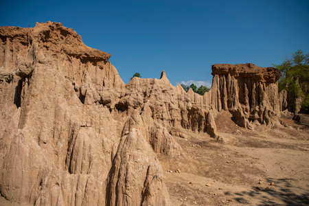 The Landscape of Sao Din Na Noi National Park in the Province of Nan in North Thailand. Thailand, Nan, November, 22, 2024.のeditorial素材