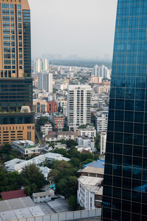 a view from SO Bangkok Hotel at Lumphini Park in the City of Bangkok in Thailand. Thailand, Bangkok,...