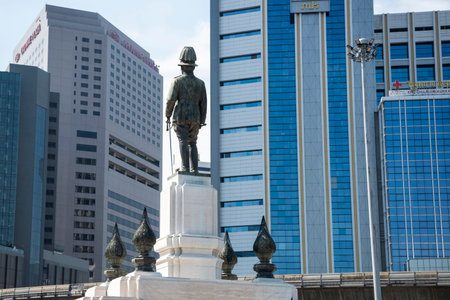 King Rama VI Monument at Lumphini Park in City of Bangkok in Thailand. Thailand, Bangkok, December,11, 2024.のeditorial素材