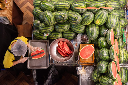 Food Market at Icon Siam Mall at Chao Phraya River in City of Bangkok in Thailand. Thailand, Bangkok, December,13, 2024.のeditorial素材