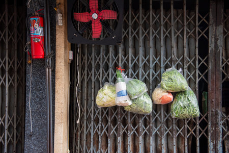 Fresh Vegetables at a House in China Town in the City of Bangkok in Thailand. Thailand, Bangkok,...