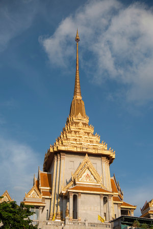 Wat Traimit in Chinatown in the City of Bangkok in Thailand. Thailand, Bangkok, November, 6, 2024.のeditorial素材