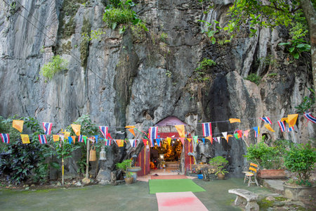 Buddha in the cave of at Wat Tham Khao Chakan in the Province of Sa Kaeo in Thailand. Thailand, Sa Kaeo, November, 15, 2025のeditorial素材