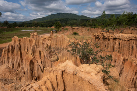 Rock formations at the Lalu Natural Park in the Province of Sa Kaeo in Thailand. Thailand, Sa Kaeo, November, 13, 2025のeditorial素材