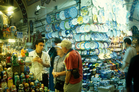 a shop at the Old Souq or Bazaar Kapali Carsi Market in the old town of the city Istanbul in Turkey....