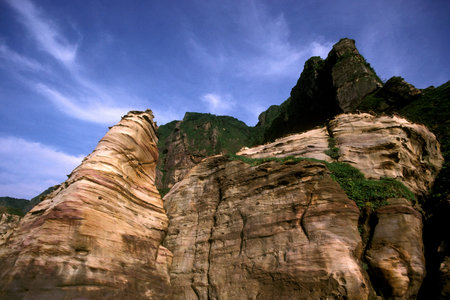 The Coral Cliffs Ocean Park of Yehliu northeast of the Town Keelung on the Coast of North Taiwan in EastAasia. Taiwan, Yehliu, May, 2001のeditorial素材