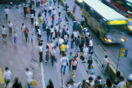 a road in the city center of Taipei in Taiwan of East Aasia. Taiwan, Taipei, May, 2001