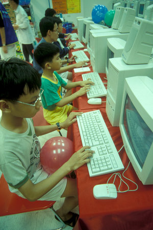 a computer school in the city of Kaohsiung in Taiwan of East Aasia. Taiwan, Taipei, July, 1997