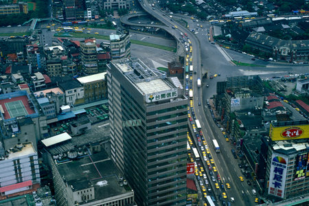a road in the city center of Taipei in Taiwan of East Aasia. Taiwan, Taipei, May, 2001