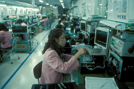 an electronic factory in the city of Kaohsiung in Taiwan of East Asia. Taiwan, Taipei, July, 1997