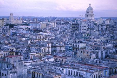 the old town of the city of Havana on Cuba in the Caribbean Sea. Cuba, Havana, October, 2005のeditorial素材