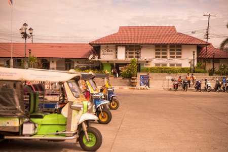 the Railway station in the city of Buriram in the province of Buri Ram in Isan in Northeast...
