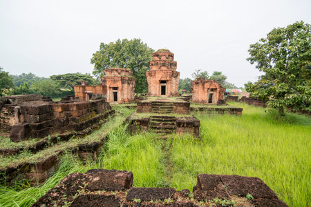 the Prasat Nong Hong south of the city of Buriram in the province of Buri Ram in Isan in Northeast thailand.  Thailand, Buriram, November, 2017のeditorial素材