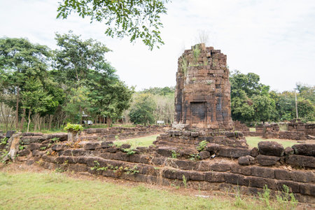 the Prasat Wat Kok Ngew at the village of Non Suwan south of the city of Buriram in the province of...