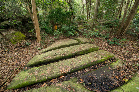 the ancient Quarry of khmer at the town of Ban Kruat at south of the city of Buriram in the province of Buri Ram in Isan in Northeast thailand.  Thailand, Buriram, November, 2017のeditorial素材