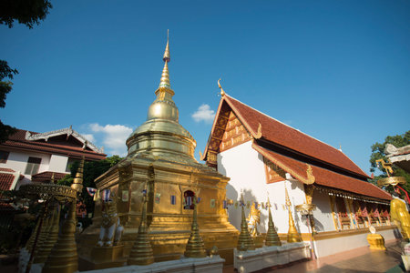 the wat phra singh in the city Chiang Rai in North Thailand.