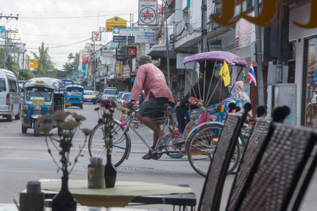 the citylife in the city Chiang Rai in North Thailand.