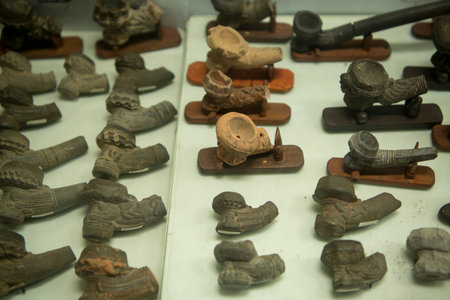 the hpouse of opium museum at the Golden Triangle of Thailand, Myanmar and Laos in the town of  Sop Ruak at the mekong river in the golden triangle in the north of the city Chiang Rai in North Thailand.のeditorial素材