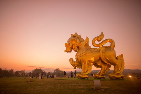 the singha at the singha Park near the city Chiang Rai in North Thailand.