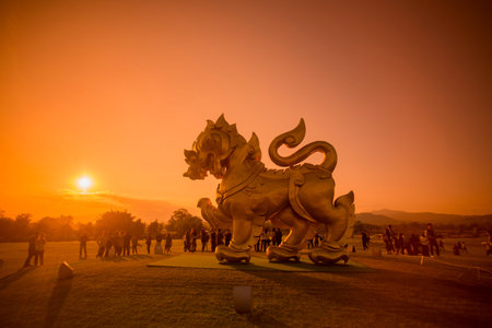 the singha at the singha Park near the city Chiang Rai in North Thailand.