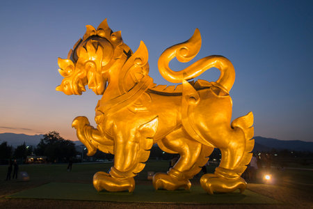 the singha at the singha Park near the city Chiang Rai in North Thailand.