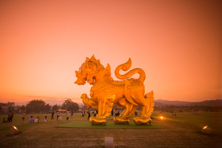 the singha at the singha Park near the city Chiang Rai in North Thailand.