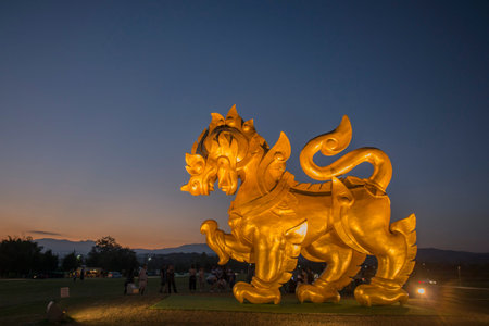 the singha at the singha Park near the city Chiang Rai in North Thailand.のeditorial素材