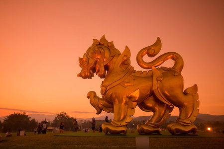 the singha at the singha Park near the city Chiang Rai in North Thailand.のeditorial素材