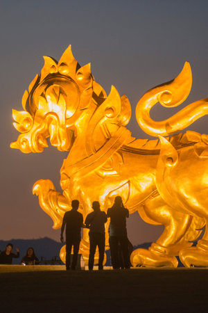 the singha at the singha Park near the city Chiang Rai in North Thailand.