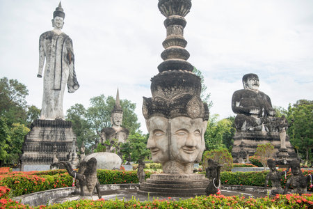 the Sala Kaew Ku Sculpture Park near the town of Nong Khai in Isan in north east Thailand on the Border to Laosのeditorial素材