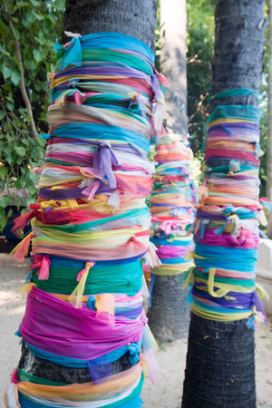 spirit with woodsticks in the park at  Wat Prathat Lampang Luang near of the city of Lampang in...