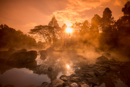 the hot springs in the nationalpark of Chae Son or Jaesorn north of the city of Lampang in North...