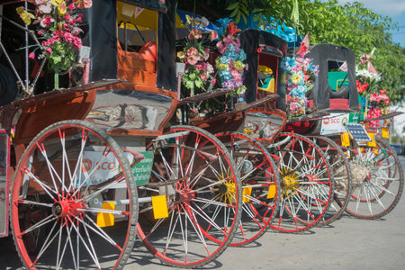 horse carriage in the old town of the city of Lampang in North Thailand.