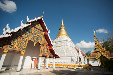 the wat Phrakaewdontao Temple in the old town of the city of Lampang in North Thailand.