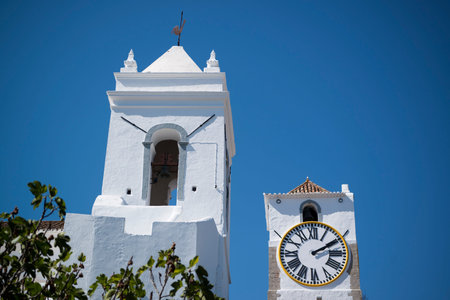 the church igreja Santa Maria do Castelo in the old town of Tavira at the east Algarve in the south...