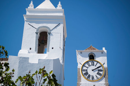 the church igreja Santa Maria do Castelo in the old town of Tavira at the east Algarve in the south...