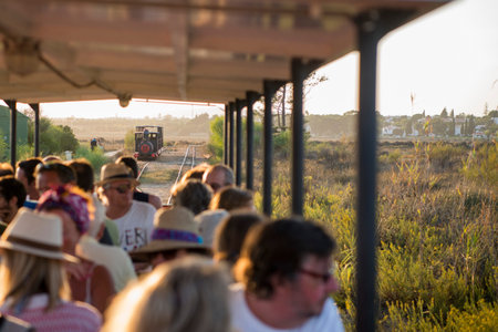 the transport train to the Anchor cemetery at the Barril beach near the Town of Tavira at the east...
