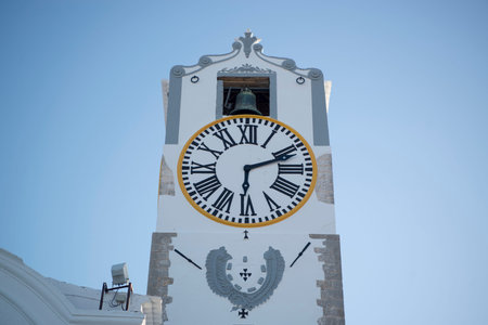the church igreja Santa Maria do Castelo in the old town of Tavira at the east Algarve in the south...