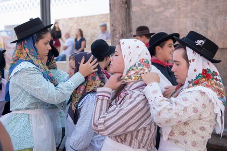 traditional potugese Dance at the Saturday Market in the town of Loule in the Algarve in the south...