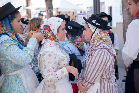 traditional potugese Dance at the Saturday Market in the town of Loule in the Algarve in the south...